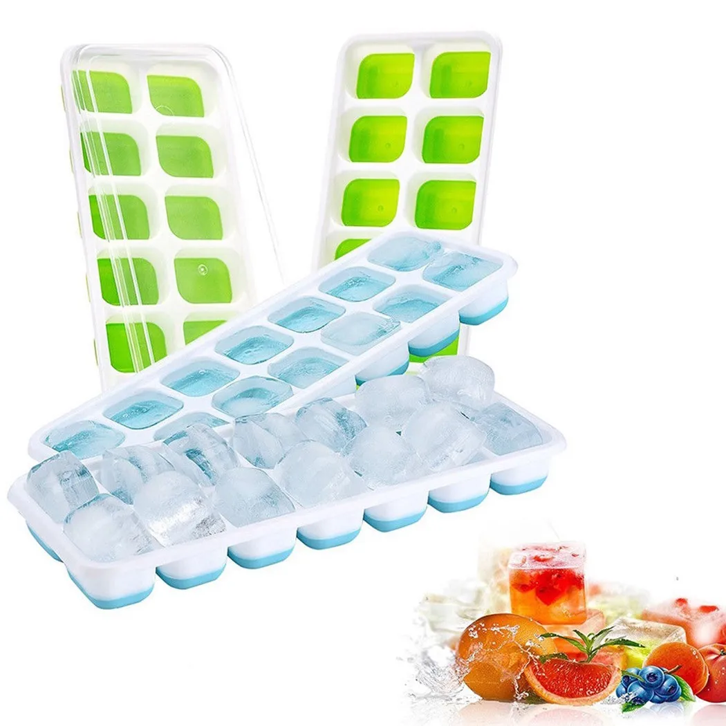 Ice Cube Trays 14 Holes Silicone Ice Cube Tray Ices Maker Mold Trays Containers With Cover Ice Mold For Whiskey Cocktail Wine
Ice Cube Trays 14 Holes Silicone Ice Cube Tray Ices Maker Mold Trays Containers With Cover Ice Mold For Whiskey Cocktail Wine