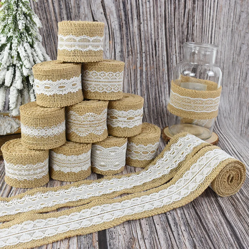 2M 5CM Natural Jute Burlap Ribbon Vintage Wedding Decor Hessian Lace Jute Roll Merry Christmas Party DIY Supplies
2M 5CM Natural Jute Burlap Ribbon Vintage Wedding Decor Hessian Lace Jute Roll Merry Christmas Party DIY Supplies