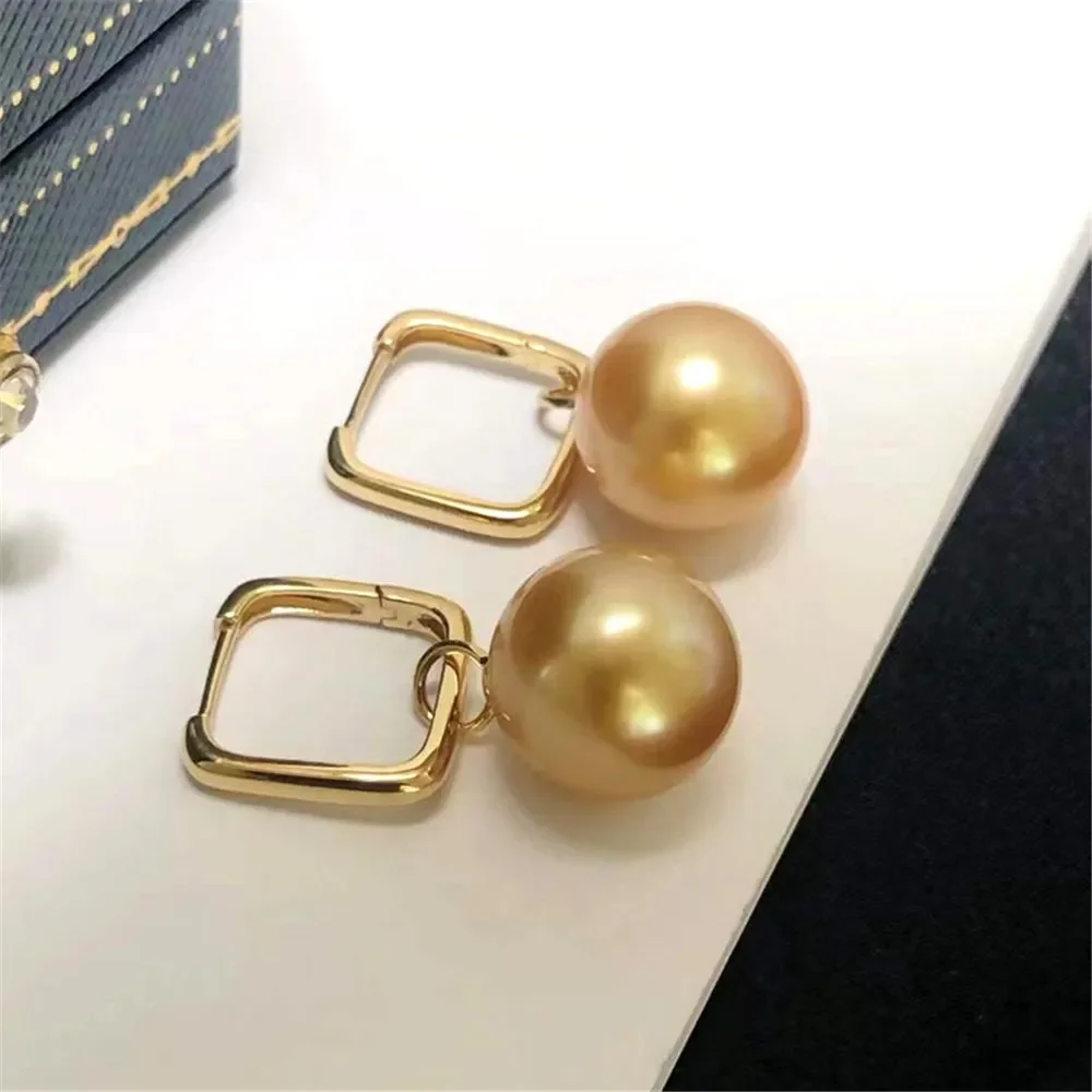 

DIY Pearl Accessories G18K Gold Earring Empty Holder Fashionable Gold Buckle Earring Holder Fit 9-15mm Round Shape G308