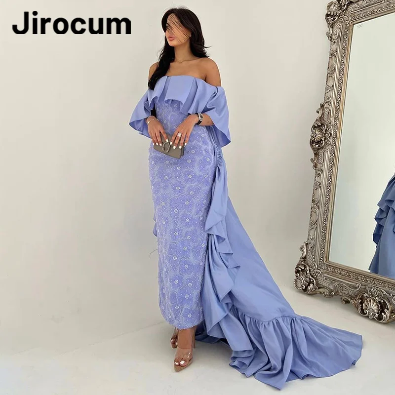 Jirocum Elegant Off Shoulder Prom Gowns Women's 3D Floral Beaded Party Evening Gown Ankle Length Saudi Formal Occasion Dress
Jirocum Elegant Off Shoulder Prom Gowns Women's 3D Floral Beaded Party Evening Gown Ankle Length Saudi Formal Occasion Dress