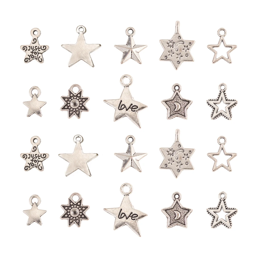 PandaHall 100pcs Antique Silver Star Charms Vintage Star of David Charms Tibetan Star Charms for Jewelry Making Bulk
PandaHall 100pcs Antique Silver Star Charms Vintage Star of David Charms Tibetan Star Charms for Jewelry Making Bulk