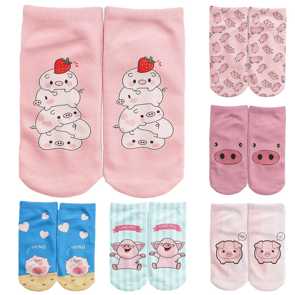 

TANABATA 3D Pig Print Socks Men Women Cartoon Cute Animal Straight Socks Happy Funny Trend Printed Cotton New Year Socks 2023