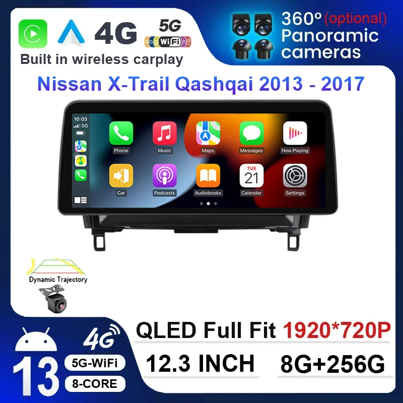 Автомагнитола 12,3 дюймов, Android 13, мультимедийный плеер для Nissan X-Trail Qashqai 2013-2017, GPS-навигация, видео 4G 360, камера DSP
Автомагнитола 12,3 дюймов, Android 13, мультимедийный плеер для Nissan X-Trail Qashqai 2013-2017, GPS-навигация, видео 4G 360, камера DSP