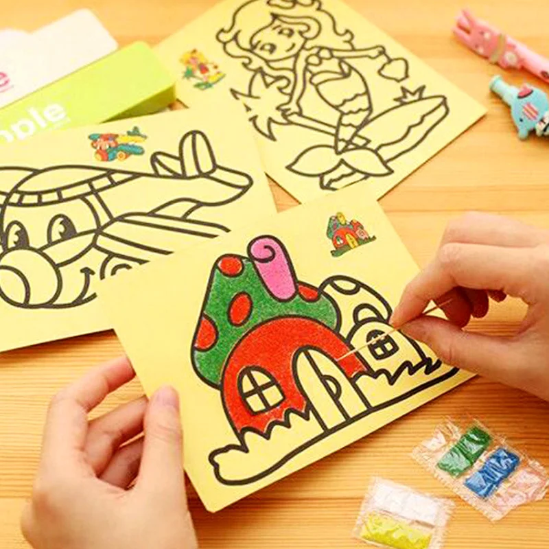 Children Drawing Toys Sand Art Pictures DIY Coloring Sand Painting Pictures Educational Handmade Toys Cartoon Pattern
Children Drawing Toys Sand Art Pictures DIY Coloring Sand Painting Pictures Educational Handmade Toys Cartoon Pattern