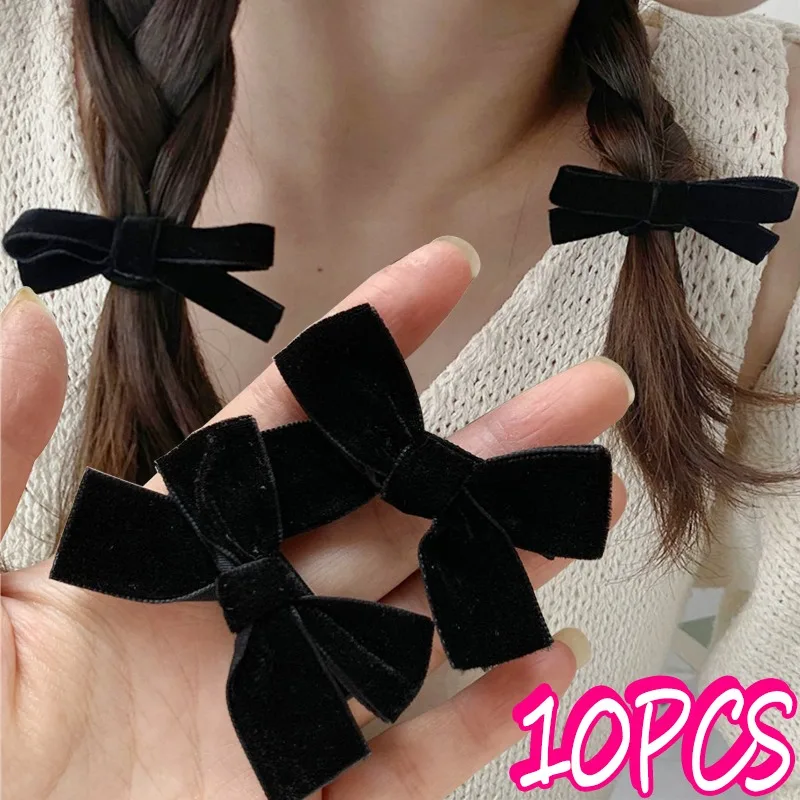 

Black Velvet Bowknot Ribbon Hair Clip French Retro Girl Small Hairpin Bobby Pin Girls Bow Barrettes Sweet Headwear Accessories