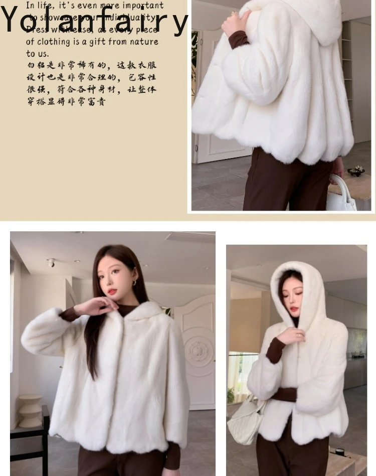 YOLANFAIRY Genuine Whole Mink Fur Jacket for Women Luxury 2025 Winter Natural Fur Coat Hooded Warm Real Black Fur Coats Casaco YOLANFAIRY Genuine Whole Mink Fur Jacket for Women Luxury 2025 Winter Natural Fur Coat Hooded Warm Real Black Fur Coats Casaco