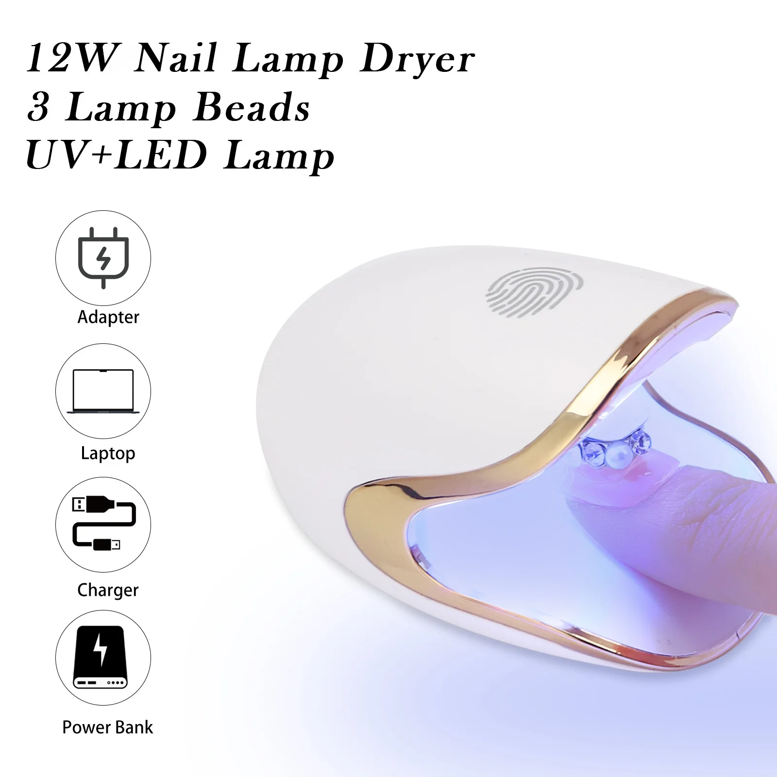 

12W Mini LED Nail Lamp Dryer USB UV Nail Art White Egg Shape Design Fast Drying Gel Glue For False Nails Portable Cured Manicure