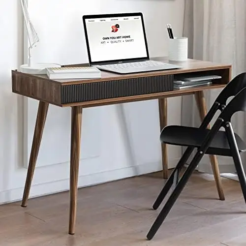 Desk Mid Century Modern Desk Writing Desk with Drawer Simple Home Office Desk Mid Century Desk, Walnut L shape office desk with
Desk Mid Century Modern Desk Writing Desk with Drawer Simple Home Office Desk Mid Century Desk, Walnut L shape office desk with