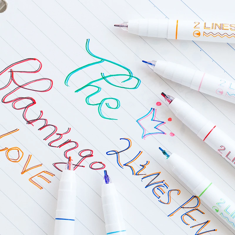 2 Lines Pen Set Double Line Water Ink Red Blue Color Tip Art Drawing Liner Scrapbooking 0.5mm Stationery Office School
2 Lines Pen Set Double Line Water Ink Red Blue Color Tip Art Drawing Liner Scrapbooking 0.5mm Stationery Office School