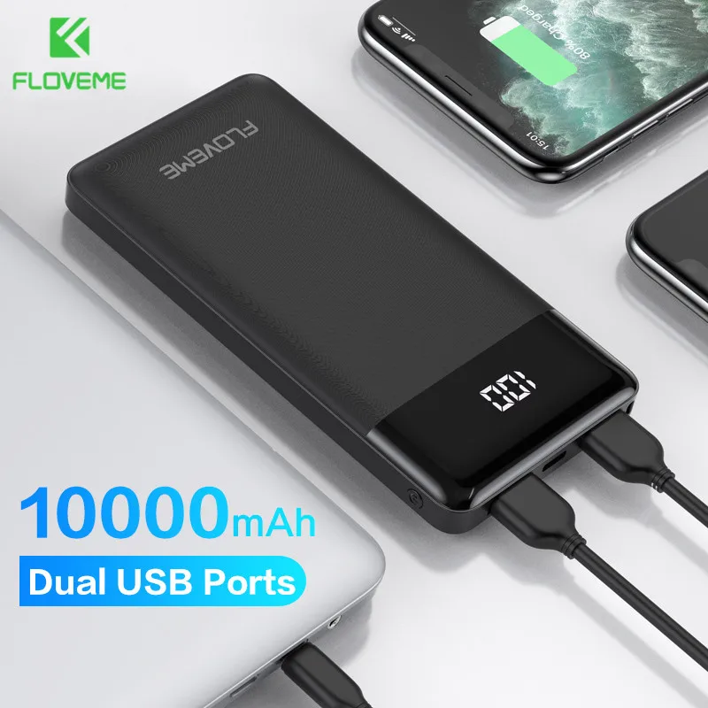 Внешний аккумулятор FLOVEME на 10000 мА · ч со светодиодным дисплеем и двумя USB-портами
Внешний аккумулятор FLOVEME на 10000 мА · ч со светодиодным дисплеем и двумя USB-портами