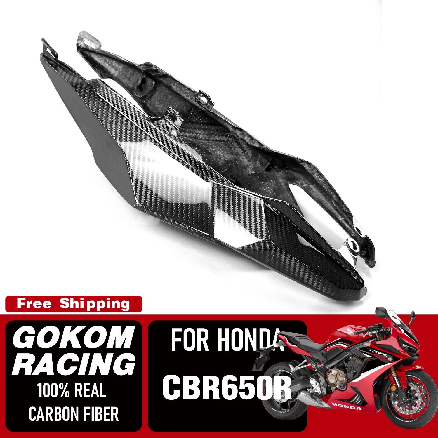 

Gokom Racing For HONDA CBR650R Rear Seat Side Panels GUARD COVER COWLING FAIRING 100% REAL CARBON FIBER MOTORCYCLE ACCESSORIES