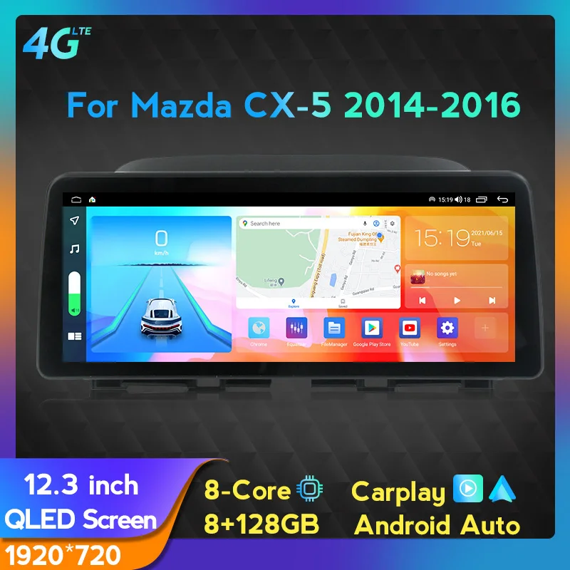 Android 11 QLE экран 8 + 128G автомобильное радио для Mazda CX-5 CX5 2014 2015 2016 2 Din мультимедийный