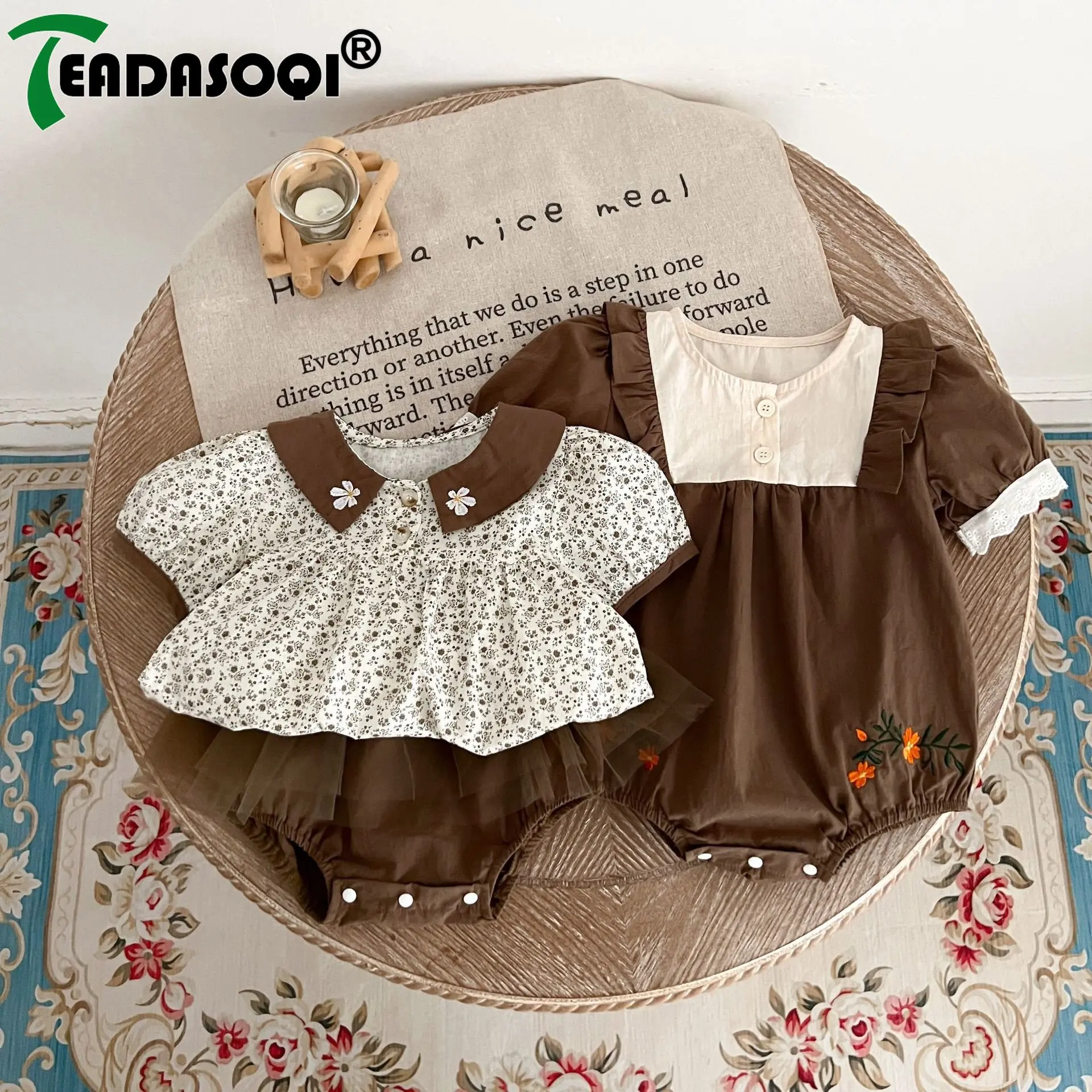 Toddler Bodysuit 유아복 Caramel Series New In Summer Infant Kids Patchwork Ruched Embroidery Outwear Newborn Baby Cotton Jumpsuits
Toddler Bodysuit 유아복 Caramel Series New In Summer Infant Kids Patchwork Ruched Embroidery Outwear Newborn Baby Cotton Jumpsuits
