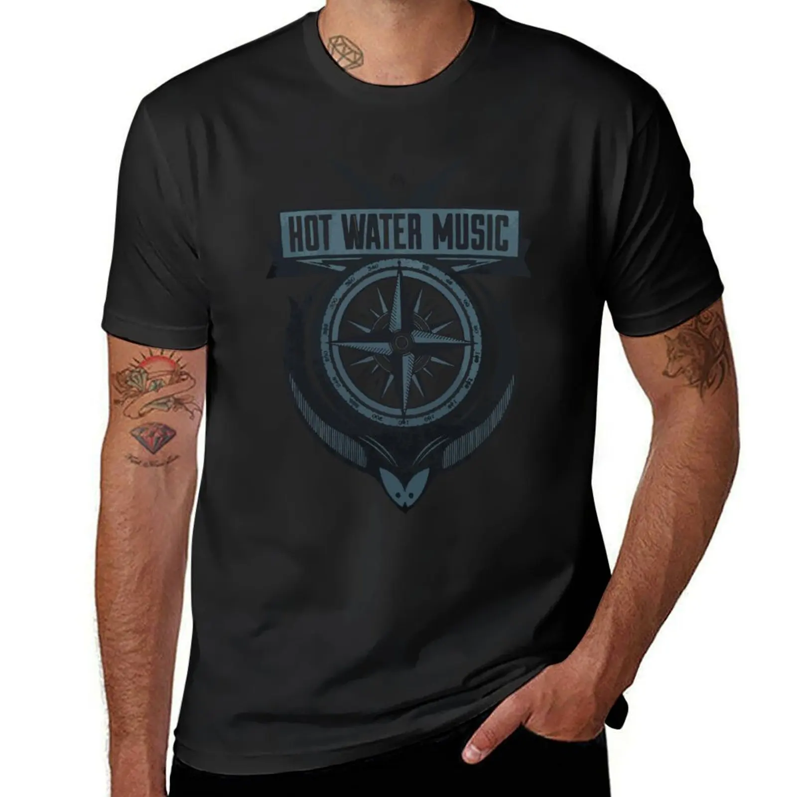 

Hot Water Music Merch Compass Shirt T-shirt summer tops anime clothes plain t shirts men