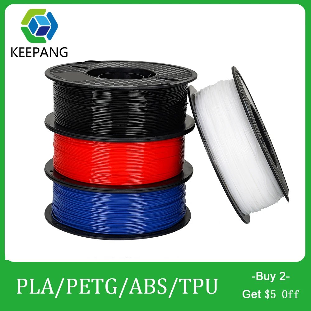 

1KG 1.75mm 3D Printer Filament (2.2LBS) Plastic PETG/PLA/ABS/TPU Filament Tangle-Free No Bubble 3d Printing materials