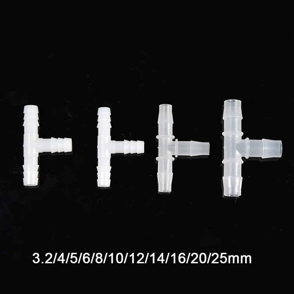 2/5/10pcs 3.2/4/5/6/8/10/12/14/16/20/25mm T Joiner Piece 3 Way Plastic Barbed Pipe Hose Connector Food Grade
2/5/10pcs 3.2/4/5/6/8/10/12/14/16/20/25mm T Joiner Piece 3 Way Plastic Barbed Pipe Hose Connector Food Grade