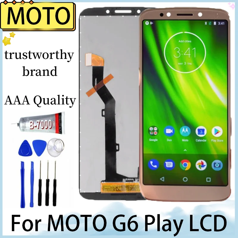 

ЖК-дисплей 5,5 дюйма для Motorola Moto G6 Play, сенсорный экран, дигитайзер в сборе, детали для замены и ремонта