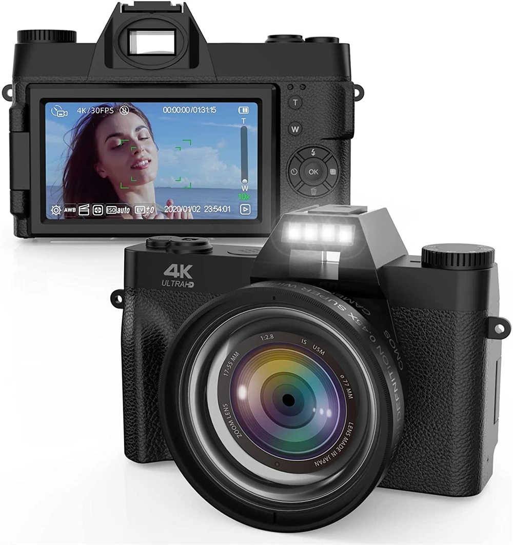 Цифровая камера для фотосъемки 48 МП, компактная видеокамера 4K, Wi-Fi, винтажный Ретро видеорегистратор для Youtube, вращающийся экран
Цифровая камера для фотосъемки 48 МП, компактная видеокамера 4K, Wi-Fi, винтажный Ретро видеорегистратор для Youtube, вращающийся экран