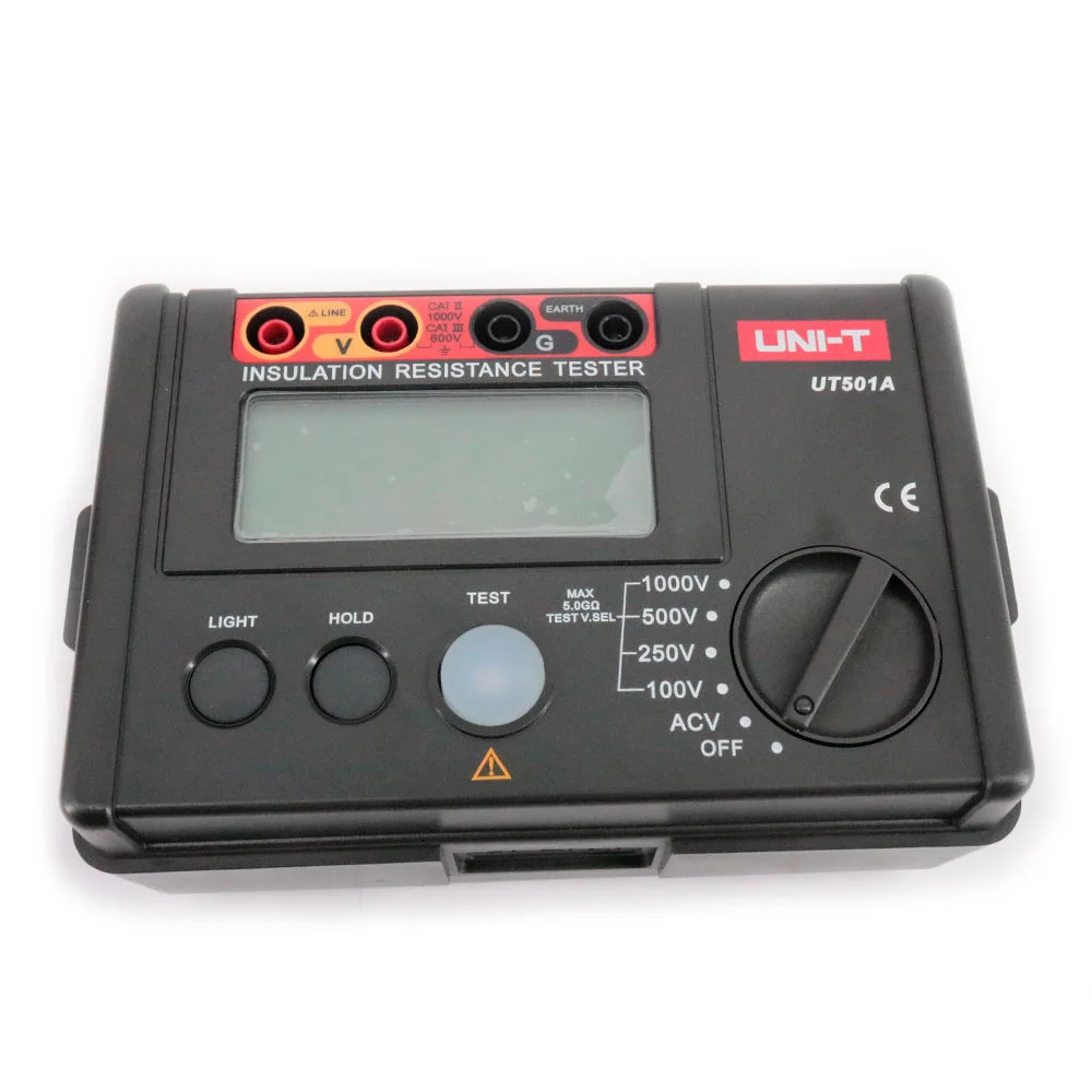 Digital Insulation Resistance Meter UT501A ,0-1000V , up to 5.5G ohm Multi-function Ohm Tester UT-501A
Digital Insulation Resistance Meter UT501A ,0-1000V , up to 5.5G ohm Multi-function Ohm Tester UT-501A