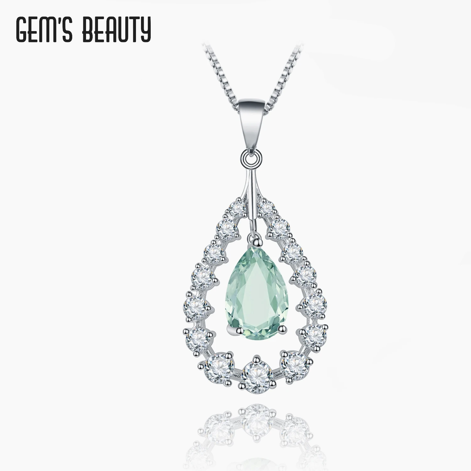 Gem's Beauty 925 Silver Natural Green Amethyst Water Drop Halo Pendant Necklaces 925 Sterling Silver For Women Fine Jewelry
Gem's Beauty 925 Silver Natural Green Amethyst Water Drop Halo Pendant Necklaces 925 Sterling Silver For Women Fine Jewelry
