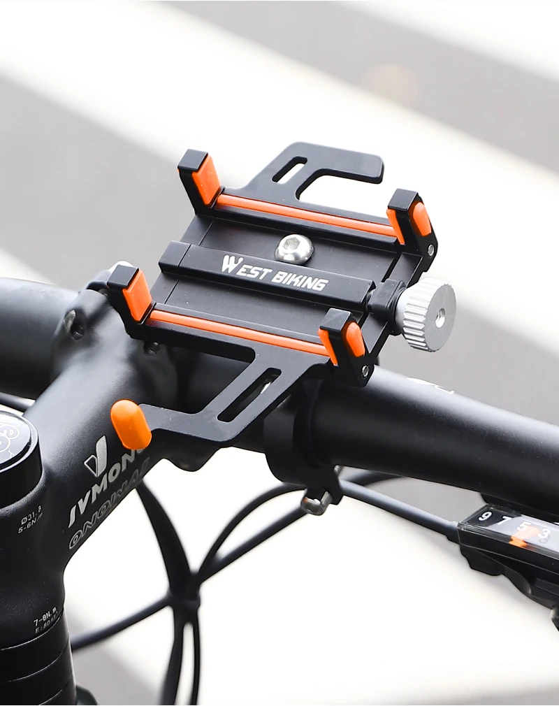 WEST BIKING Phone Holder Motorcycle Electric Bicycle Mobile Phone Support Aluminum Alloy Five Claws Mechanical Bike Phone Holder WEST BIKING Phone Holder Motorcycle Electric Bicycle Mobile Phone Support Aluminum Alloy Five Claws Mechanical Bike Phone Holder