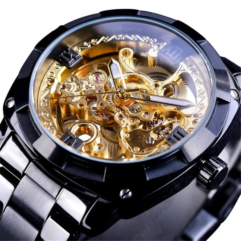 Hollow Out Large Dial Men's Mechanical Watches Steel Band Punk Waterproof High-end Gold Watch Quartz Watch For Men
Hollow Out Large Dial Men's Mechanical Watches Steel Band Punk Waterproof High-end Gold Watch Quartz Watch For Men