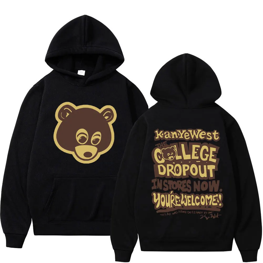 

Rapper Kanye West Hoodie Music Album College Dropout Double Sided Print Sweatshirts Men Women Fashion Hip Hop Vintage Pullovers