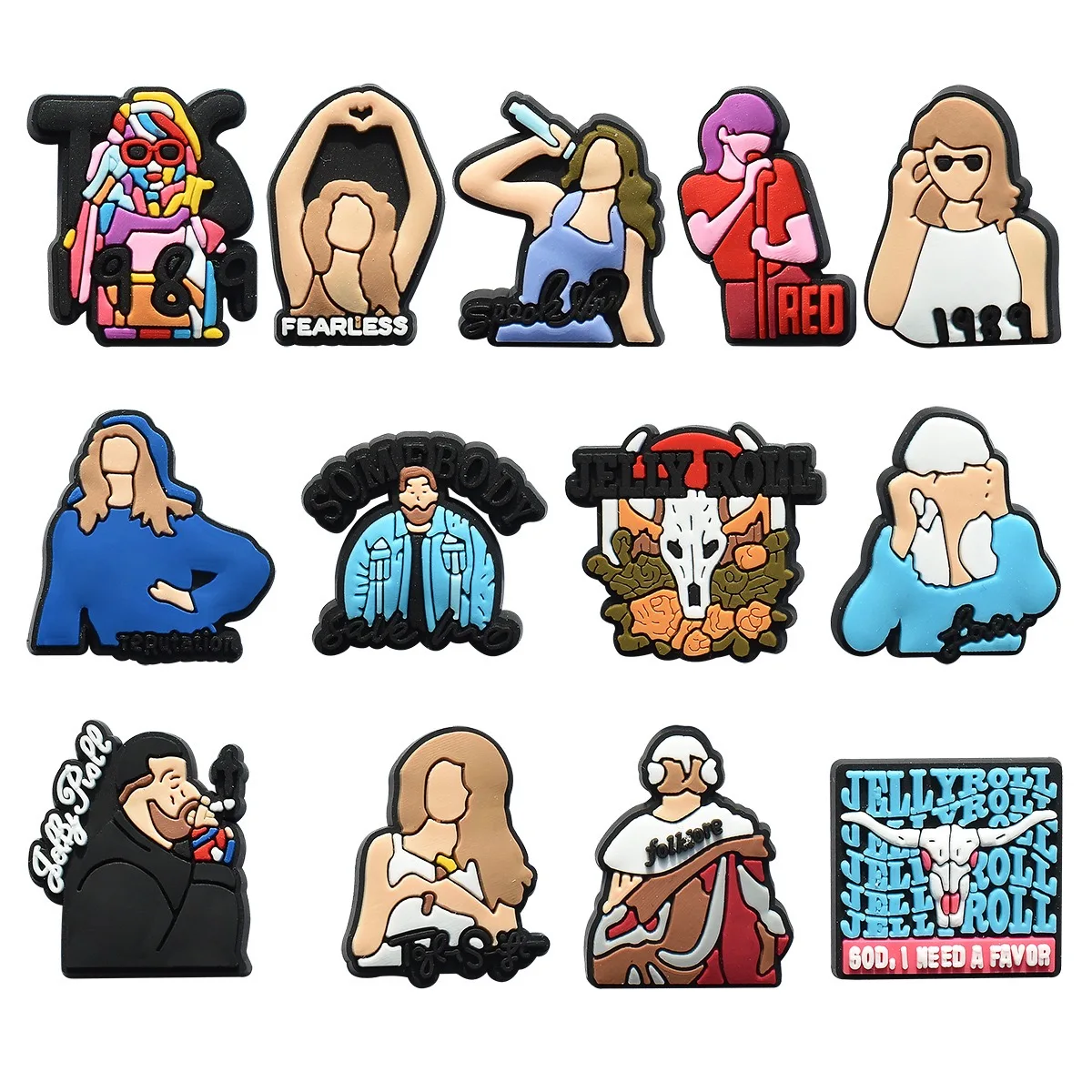 1-13pcs Singer Taylor Swift Series PVC Shoe Charms Accessories Cartoon Shoe Decorations for Clog Sandal Unisex Party Gifts
1-13pcs Singer Taylor Swift Series PVC Shoe Charms Accessories Cartoon Shoe Decorations for Clog Sandal Unisex Party Gifts
