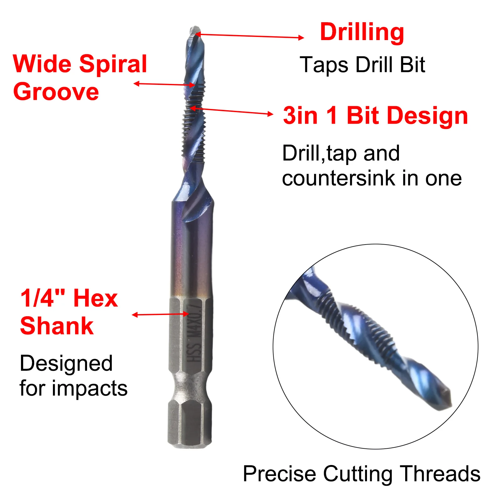 Power Tool Electric Drill Drill Bit Taps Drill Bit Wood Iron Metal 12pcs High-Speed Steel With Wide Spiral Groove
Power Tool Electric Drill Drill Bit Taps Drill Bit Wood Iron Metal 12pcs High-Speed Steel With Wide Spiral Groove