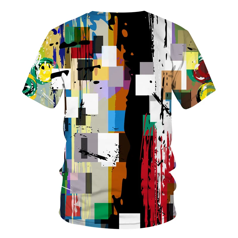 

Футболка Мужская/женская оверсайз с 3d-графическим принтом, топ с абстрактным художественным принтом в стиле граффити, модная уличная одежда, несколько цветов, на лето