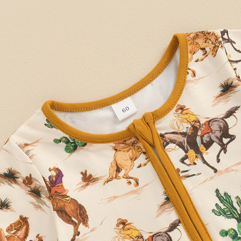 Western Baby Boy Clothes Horse Cactus Print Short Sleeve Romper Zipper Jumpsuit Bodysuit Summer Outfit
Western Baby Boy Clothes Horse Cactus Print Short Sleeve Romper Zipper Jumpsuit Bodysuit Summer Outfit