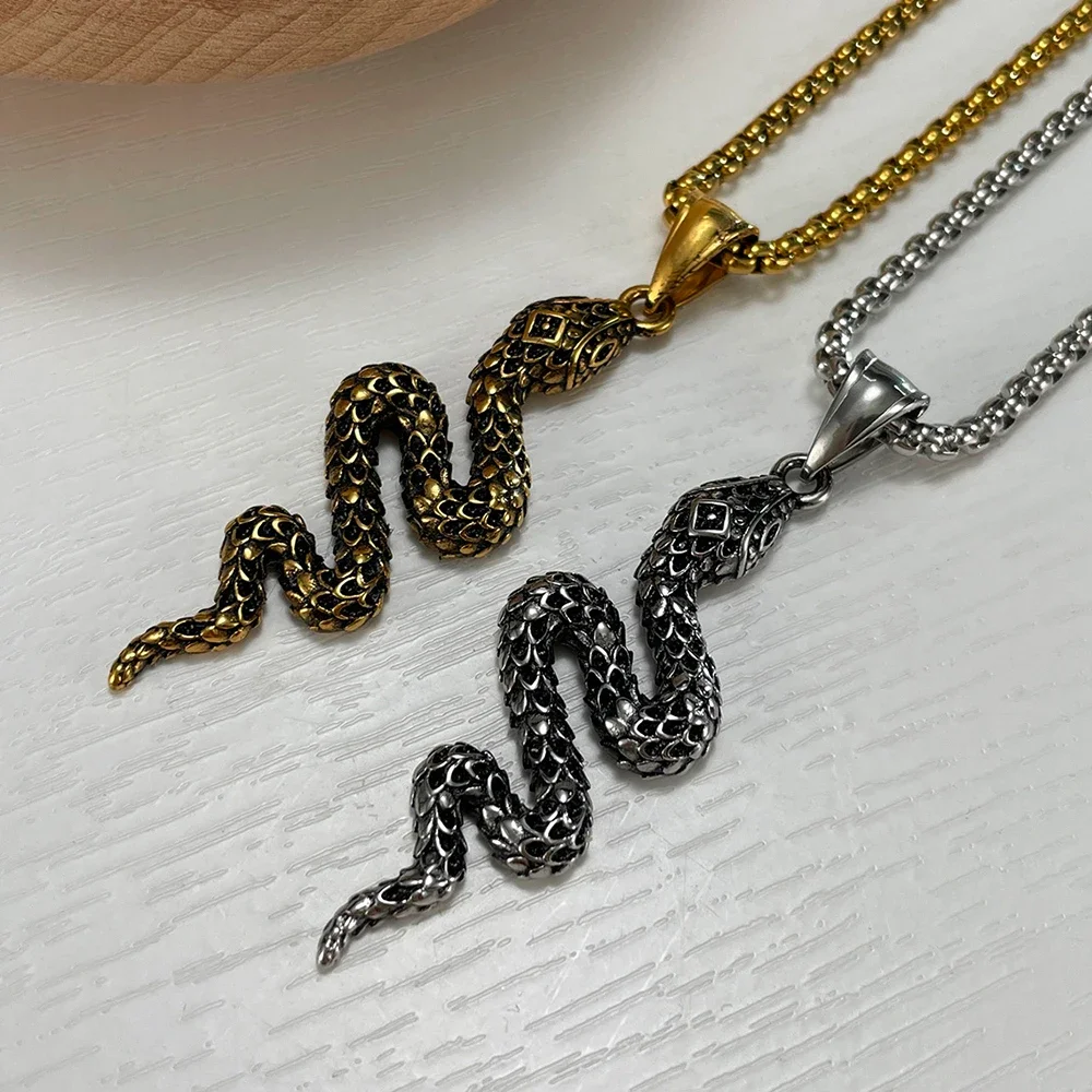 JHSL Men Statement Pendants Necklace Animal Snake Design Stainless Steel Silver Gold Color Fashion Jewelry New Arrival
JHSL Men Statement Pendants Necklace Animal Snake Design Stainless Steel Silver Gold Color Fashion Jewelry New Arrival