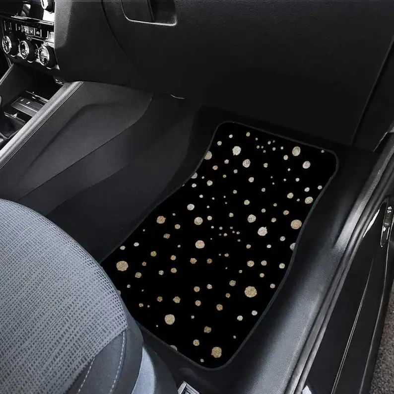 Gold Dalmatian Black car floor mats for women, Cute Polka Dot car interior decor, kawaii minimal car accessories car coaster key
Gold Dalmatian Black car floor mats for women, Cute Polka Dot car interior decor, kawaii minimal car accessories car coaster key