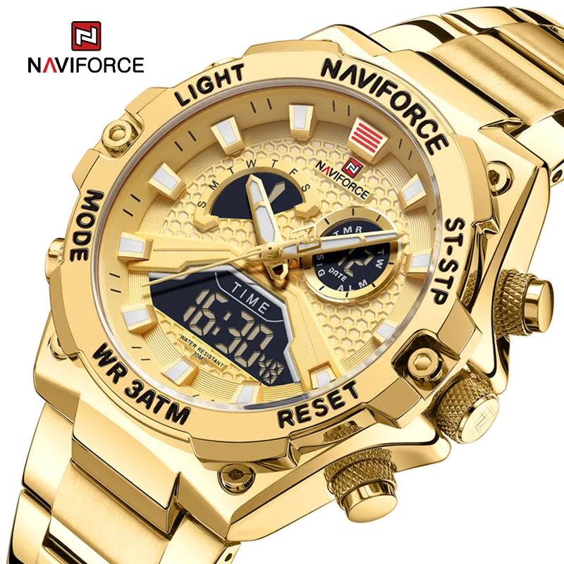 NAVIFORCE New Military Sport Watches Mens Quartz Dual Display Digital Chronograph 30m Waterproof Clock Male Relogio Masculino
NAVIFORCE New Military Sport Watches Mens Quartz Dual Display Digital Chronograph 30m Waterproof Clock Male Relogio Masculino