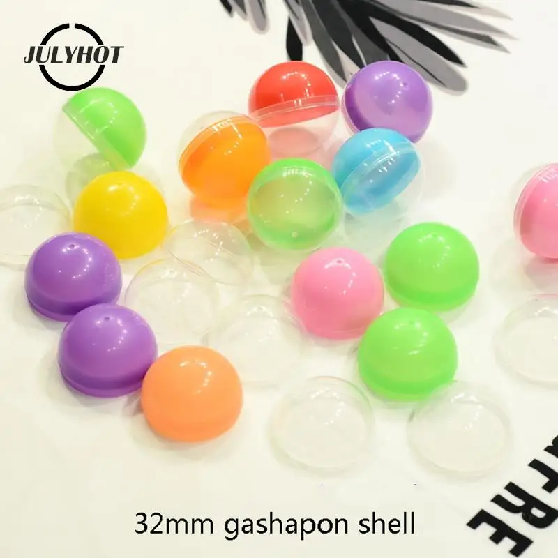 

100Pcs 32mm Empty Round Balls Surprise Ball Half Clear Half Color Vending Ball Kids Gift Mixed Colors