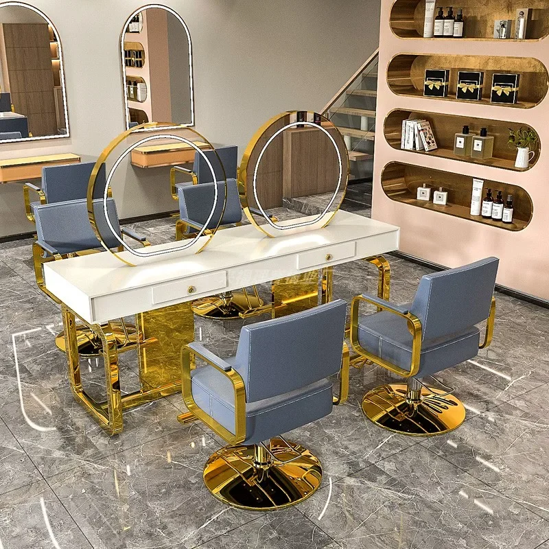 Stylist Golden Barber Chair Dressing Stool Make Up Professional Dresser Makeup Armchairs Taburete Ruedas Furniture Beauty Salon
Stylist Golden Barber Chair Dressing Stool Make Up Professional Dresser Makeup Armchairs Taburete Ruedas Furniture Beauty Salon