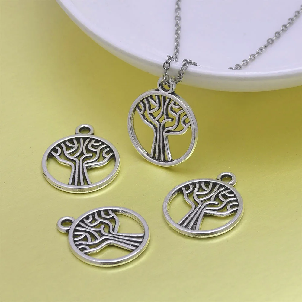 15 Pcs/Pack New Life Tree Antique Silver Color Zinc Alloy Lucky Tree Charms Pendant For Jewelry Making 18mm
15 Pcs/Pack New Life Tree Antique Silver Color Zinc Alloy Lucky Tree Charms Pendant For Jewelry Making 18mm