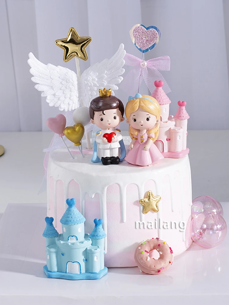 Crown Prince Boy Birthday Party Cake Topper Decoration Gifts Rose Blue Book Princess Castle Insert Angel Wings Baking Supplies
Crown Prince Boy Birthday Party Cake Topper Decoration Gifts Rose Blue Book Princess Castle Insert Angel Wings Baking Supplies