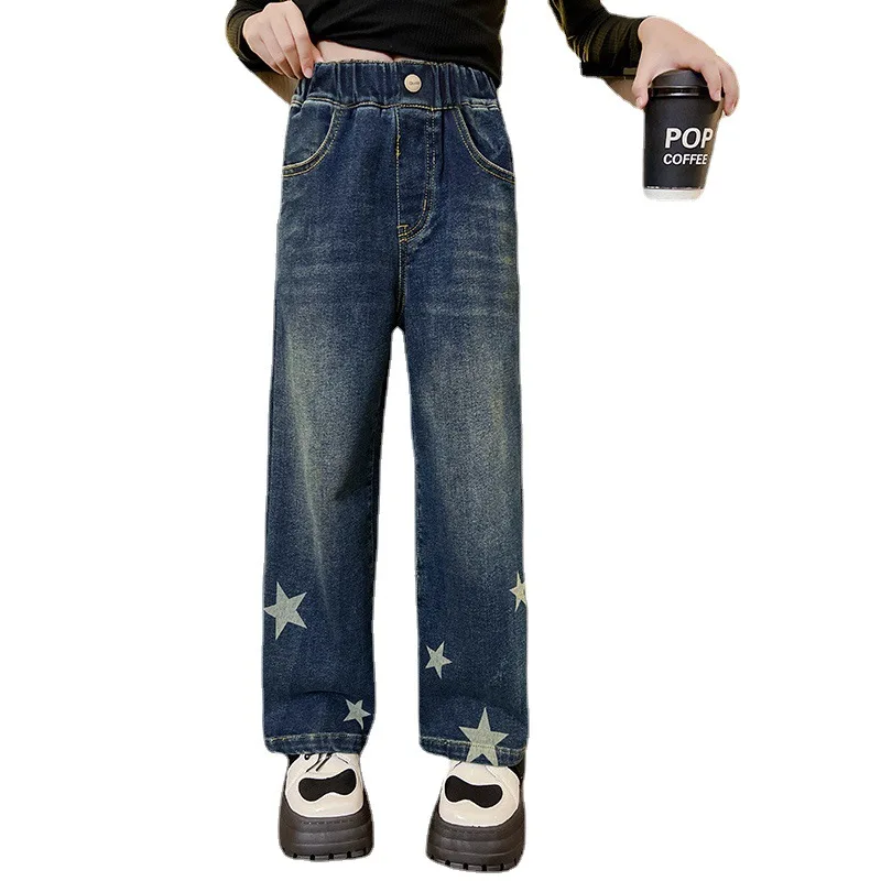 Jeans For Girls Teenage Clothes Elastic Waist Denim Wide Leg Pants Star Print Fall Winter Kids Straight Trousers 7 9 11 13 14Y
Jeans For Girls Teenage Clothes Elastic Waist Denim Wide Leg Pants Star Print Fall Winter Kids Straight Trousers 7 9 11 13 14Y