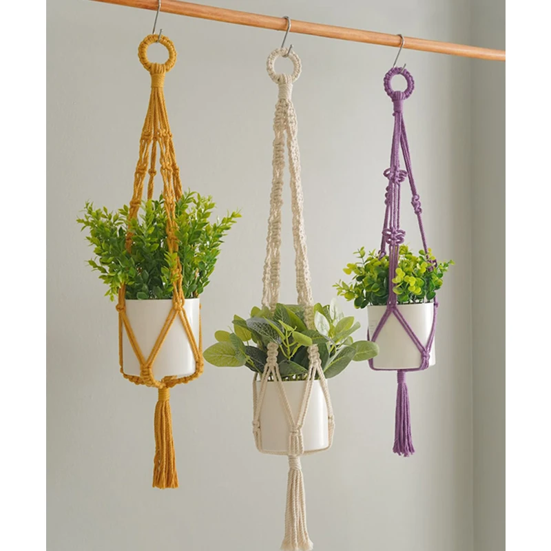 Handmade Macrame Plant Holder Cotton Various Styles Flower Pot Hanger Hanging Basket For Wall Decorantion Courtyard Garden Decor
Handmade Macrame Plant Holder Cotton Various Styles Flower Pot Hanger Hanging Basket For Wall Decorantion Courtyard Garden Decor