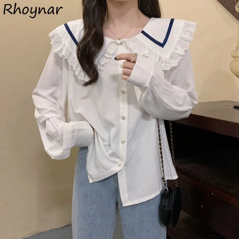 Белая рубашка с воротником «Питер Пэн», женская летняя нежная Элегантная Модная кружевная рубашка для колледжа, милый популярный шикарный стиль в Корейском стиле
Белая рубашка с воротником «Питер Пэн», женская летняя нежная Элегантная Модная кружевная рубашка для колледжа, милый популярный шикарный стиль в Корейском стиле