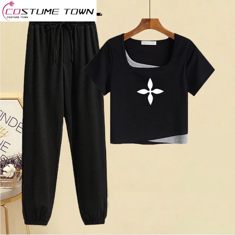 2023 New Short Sleeve Casual Sports Suit Women's Spicy Girl Style Fake Two Piece Short French Chic Top Women's Fashion Design
2023 New Short Sleeve Casual Sports Suit Women's Spicy Girl Style Fake Two Piece Short French Chic Top Women's Fashion Design