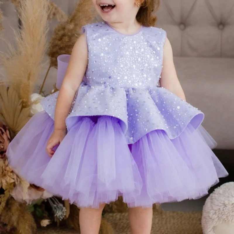 Purple Flower Girl Dresses Tulle Puffy Sequin With Bow Sleeveless Kids Baby Girls Pageant Wedding Birthday Party Holiday Gown
Purple Flower Girl Dresses Tulle Puffy Sequin With Bow Sleeveless Kids Baby Girls Pageant Wedding Birthday Party Holiday Gown