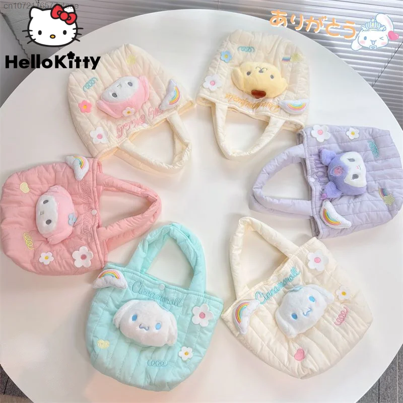 Sanrio Cinnamoroll Kuromi Melody Cotton Handbag For Women Soft Harajuku Fashion Korean Girl Tote Bag Cute Cartoon Square Bag
Sanrio Cinnamoroll Kuromi Melody Cotton Handbag For Women Soft Harajuku Fashion Korean Girl Tote Bag Cute Cartoon Square Bag