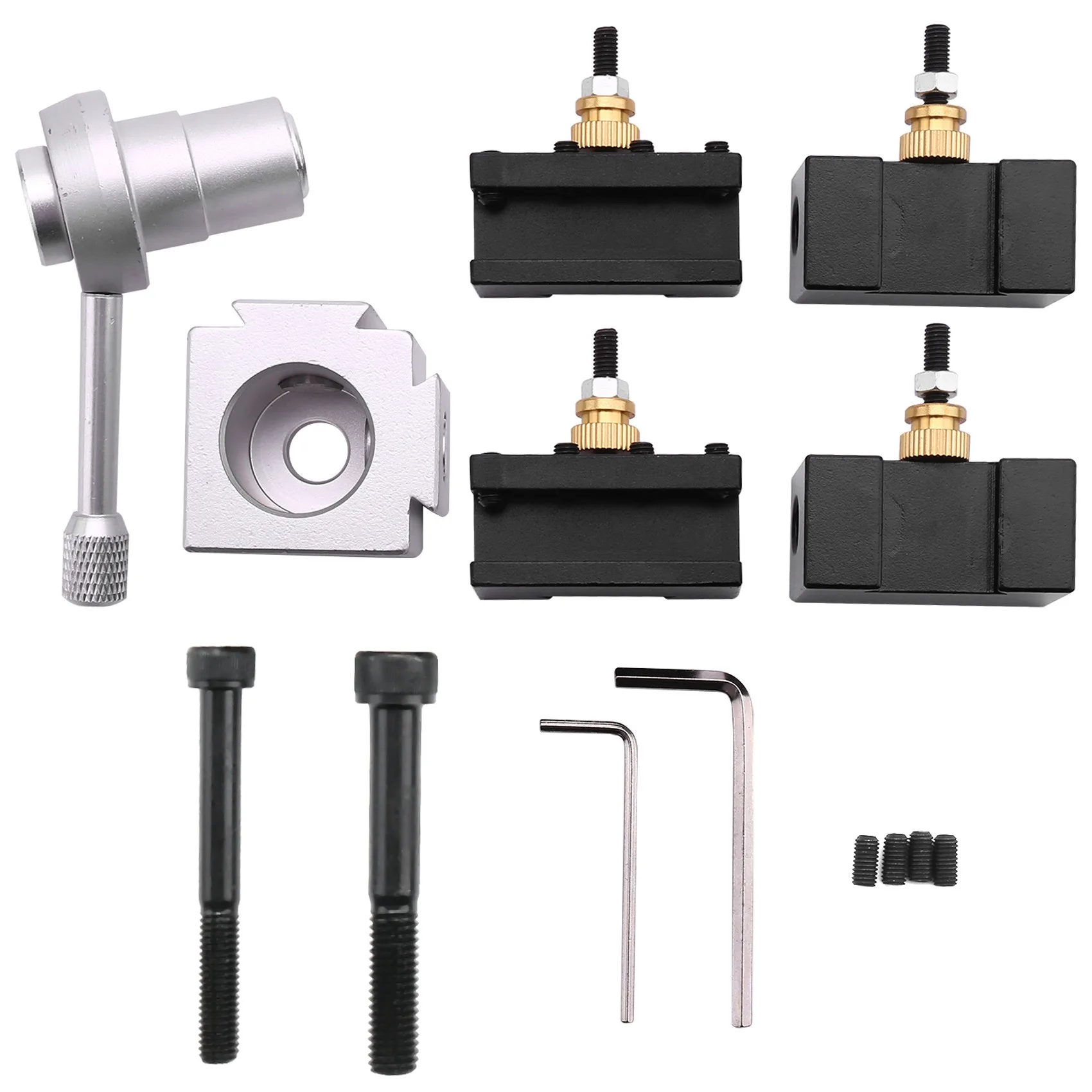 Mini CNC Lathe Tool Holder Quick Change Tool Post Cutter Holder Screw Kit Set Boring Bar Turning Facing Holder Wrench
Mini CNC Lathe Tool Holder Quick Change Tool Post Cutter Holder Screw Kit Set Boring Bar Turning Facing Holder Wrench