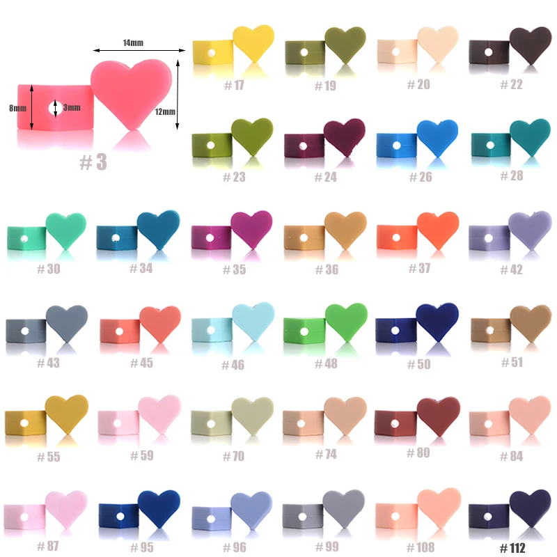 Silicone Beads Heart Shape 10pcs 14mm Baby Teething Beads Chew Product Food Grade Silicone BPA Free Pacifier Clips Making
Silicone Beads Heart Shape 10pcs 14mm Baby Teething Beads Chew Product Food Grade Silicone BPA Free Pacifier Clips Making
