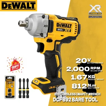 DEWALT-임팩트 렌치, 20V, 고정 핀 포함, 앤빌 DCF892B 전동 공구, 컴팩트 브러시리스 무선 미드 레인지 임팩트 렌치, DCF892