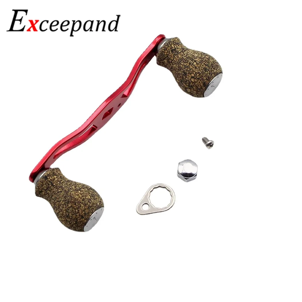 

Exceepand Red Baitcasting Reel Handle DIY Repair Rubber Cork Round Knobs Grips Metal for Abu Garcia Daiwa Replacement Tackle