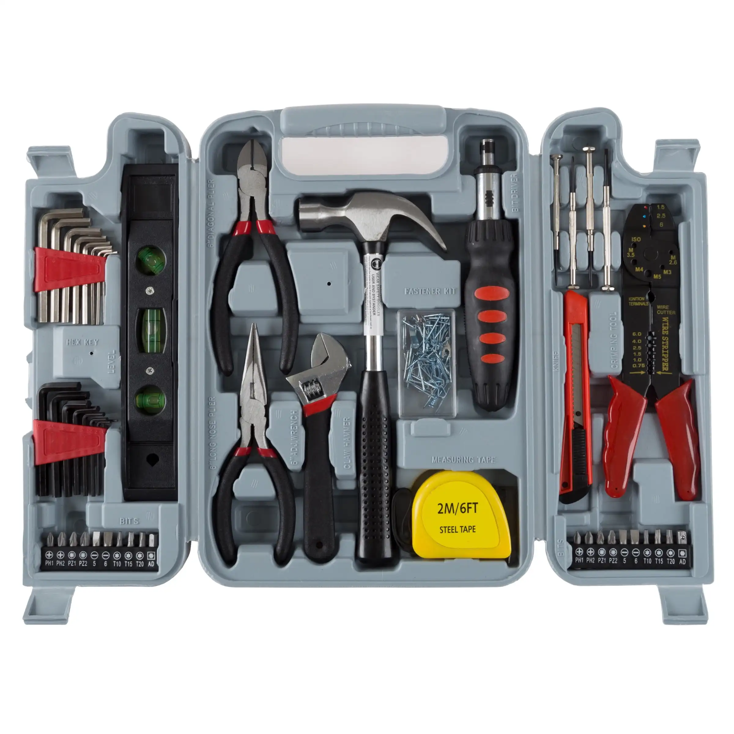 

130-Piece Tool Set Includes Hammer Wrench Set Screwdriver Pliers and More - Home Tool Kit Great for DIY Projects by Stalwart