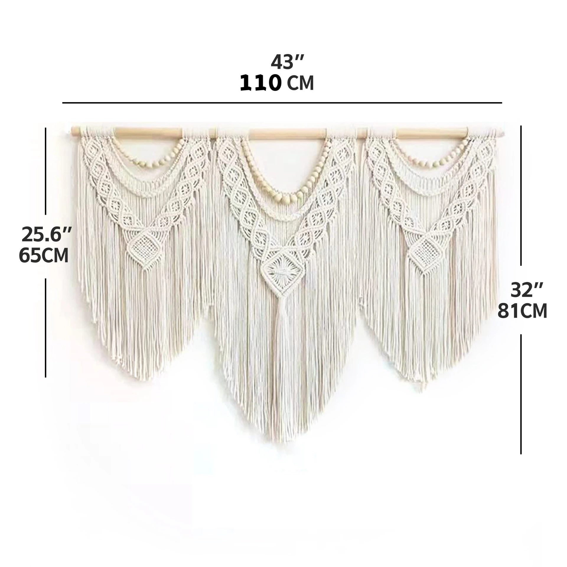 Handwoven Creamy White Macrame Tapestry - Pure Bohemian Cotton Wall Art 3 S7c2dbb3fa9eb43c28cd28816d908ef455